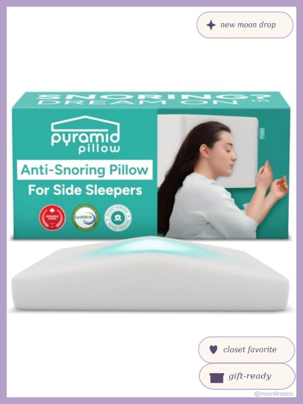 Anti Snoring Pillow for Side Sleepers Memory Foam Incline